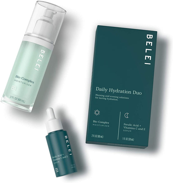 Belei 'Daily Hydrating' Duo Skin Care Starter Kit (Bio-Complex Moisturizer and Ferulic Acid + Vitamins C & E) Helps with Fine Lines, Hydration, and Uneven Skin Tone